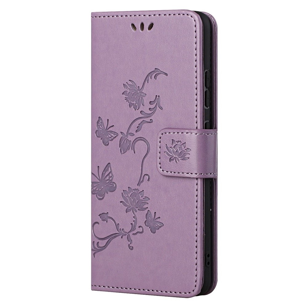 Étui en cuir à papillons pour  OnePlus Nord 2 5G, Violet