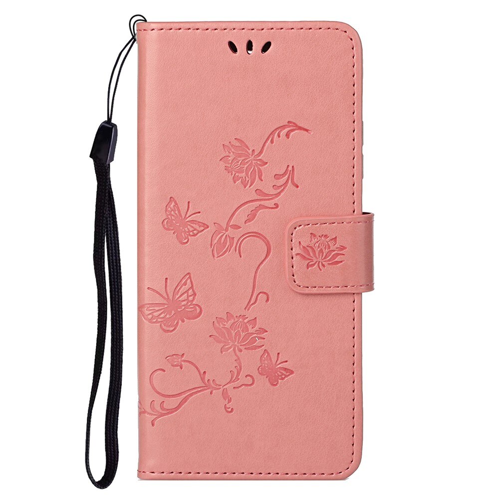 Étui en cuir à papillons pour  OnePlus Nord 2 5G, Rose