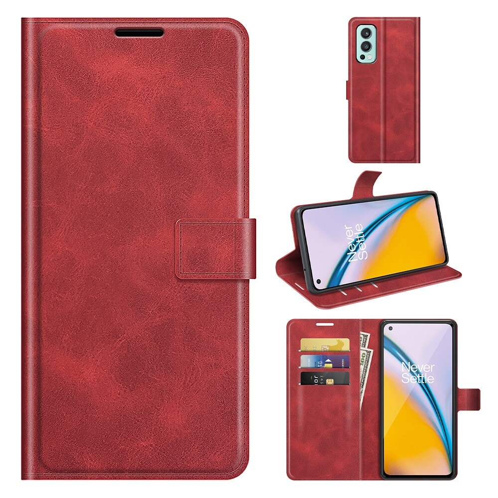 Étui portefeuille Leather Wallet OnePlus Nord 2 5G Red