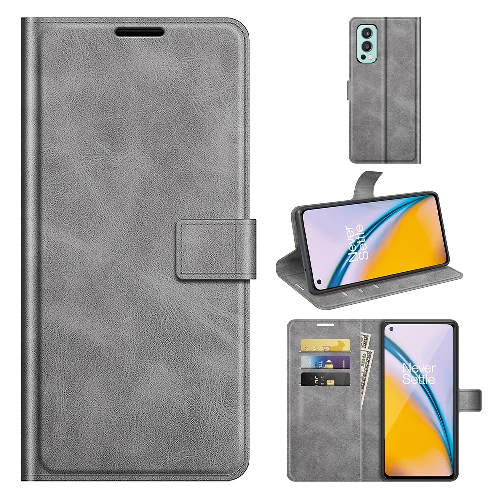 Étui portefeuille Leather Wallet OnePlus Nord 2 5G Grey