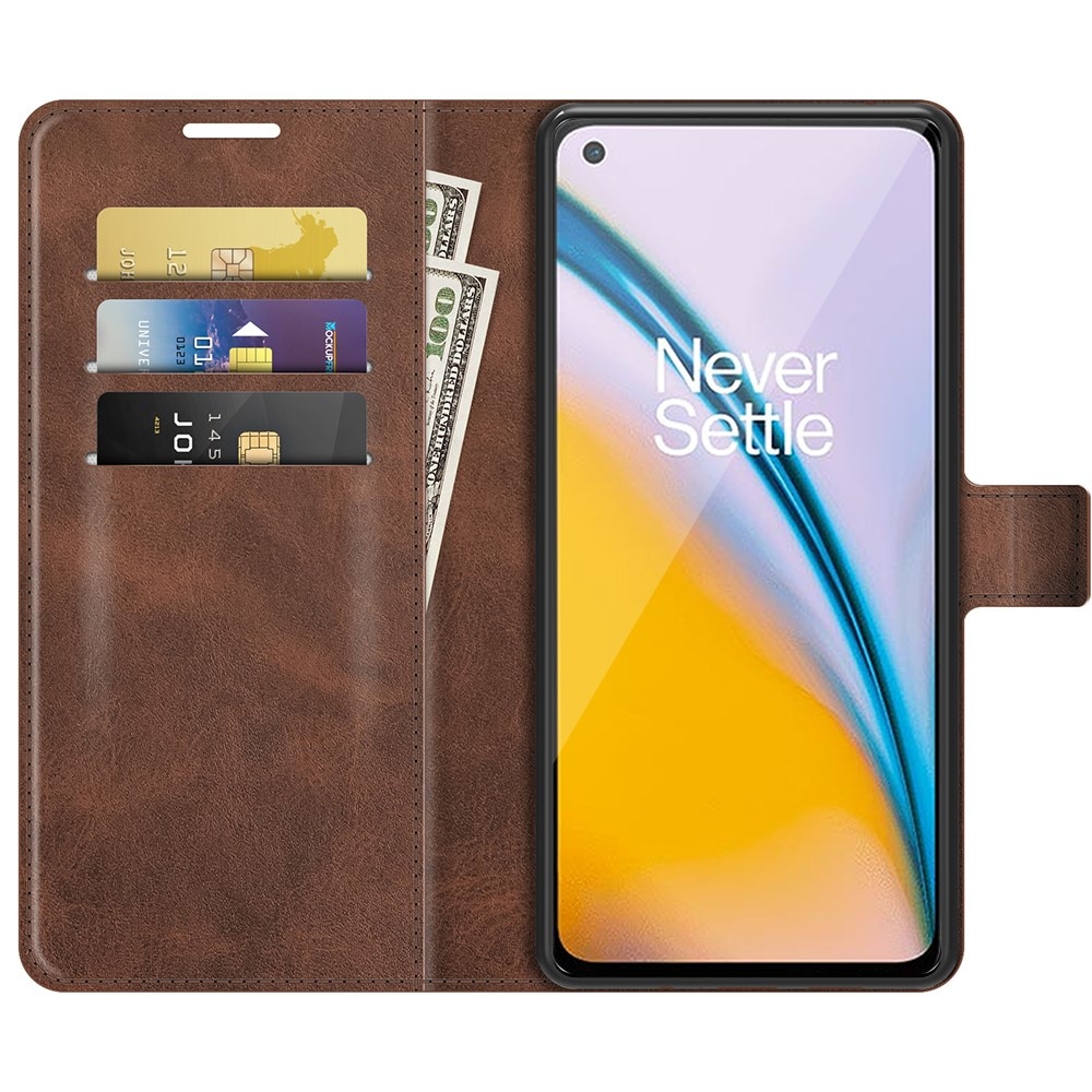 Étui portefeuille Leather Wallet OnePlus Nord 2 5G Brown