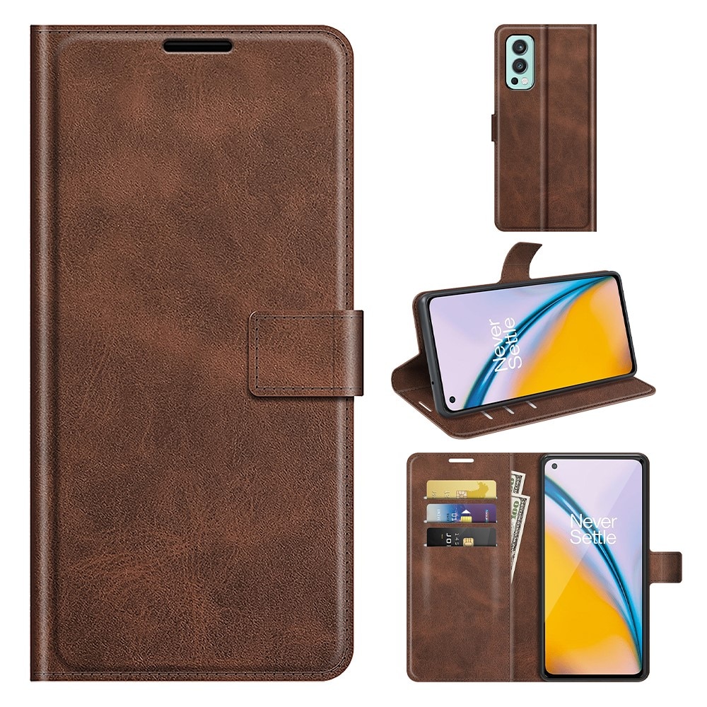 Étui portefeuille Leather Wallet OnePlus Nord 2 5G Brown