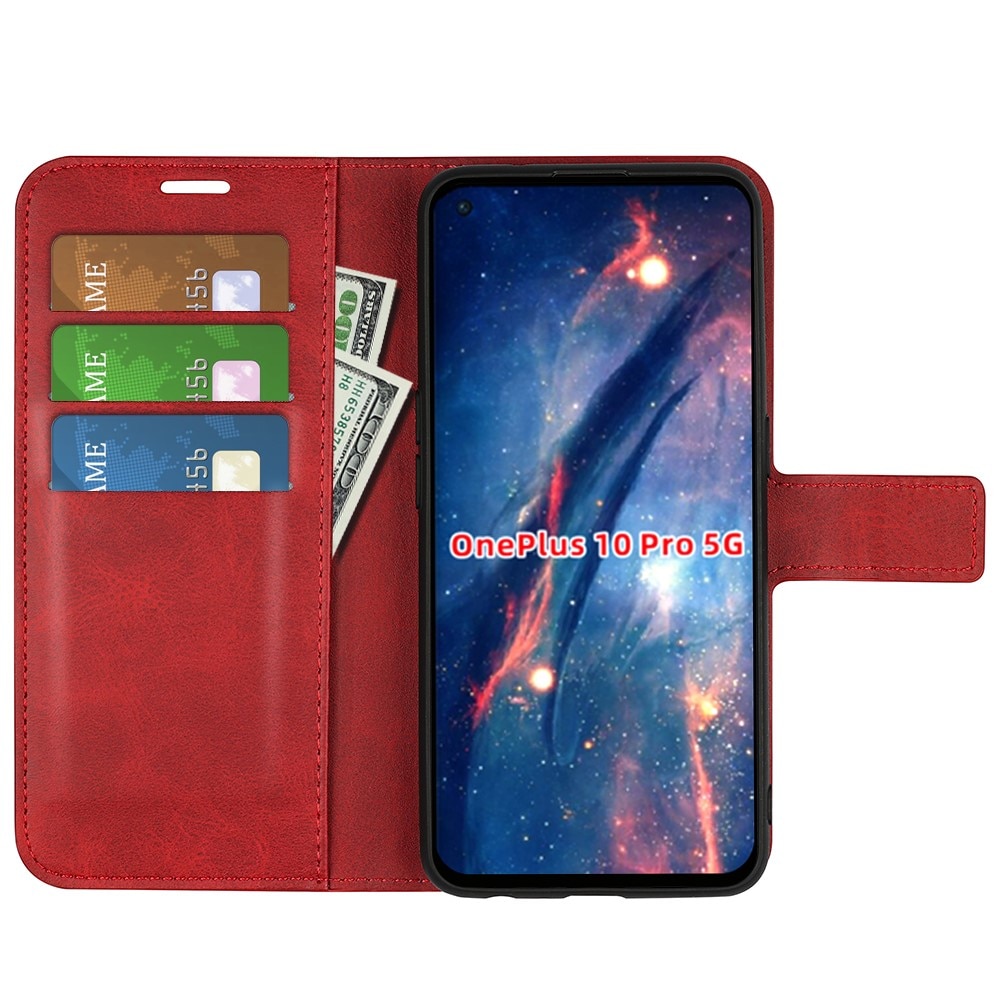 Étui portefeuille Leather Wallet OnePlus 10 Pro Red