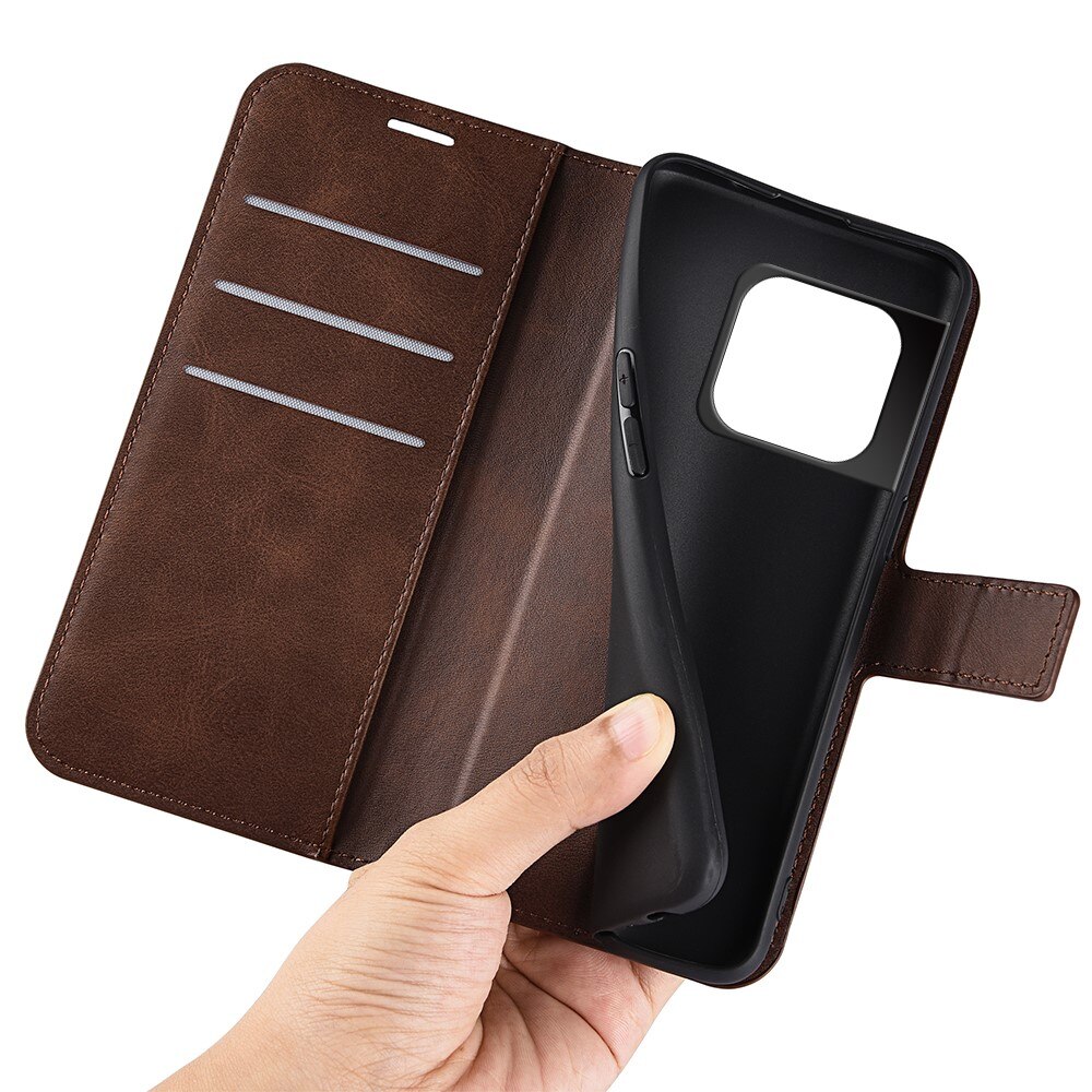 Étui portefeuille Leather Wallet OnePlus 10 Pro Brown