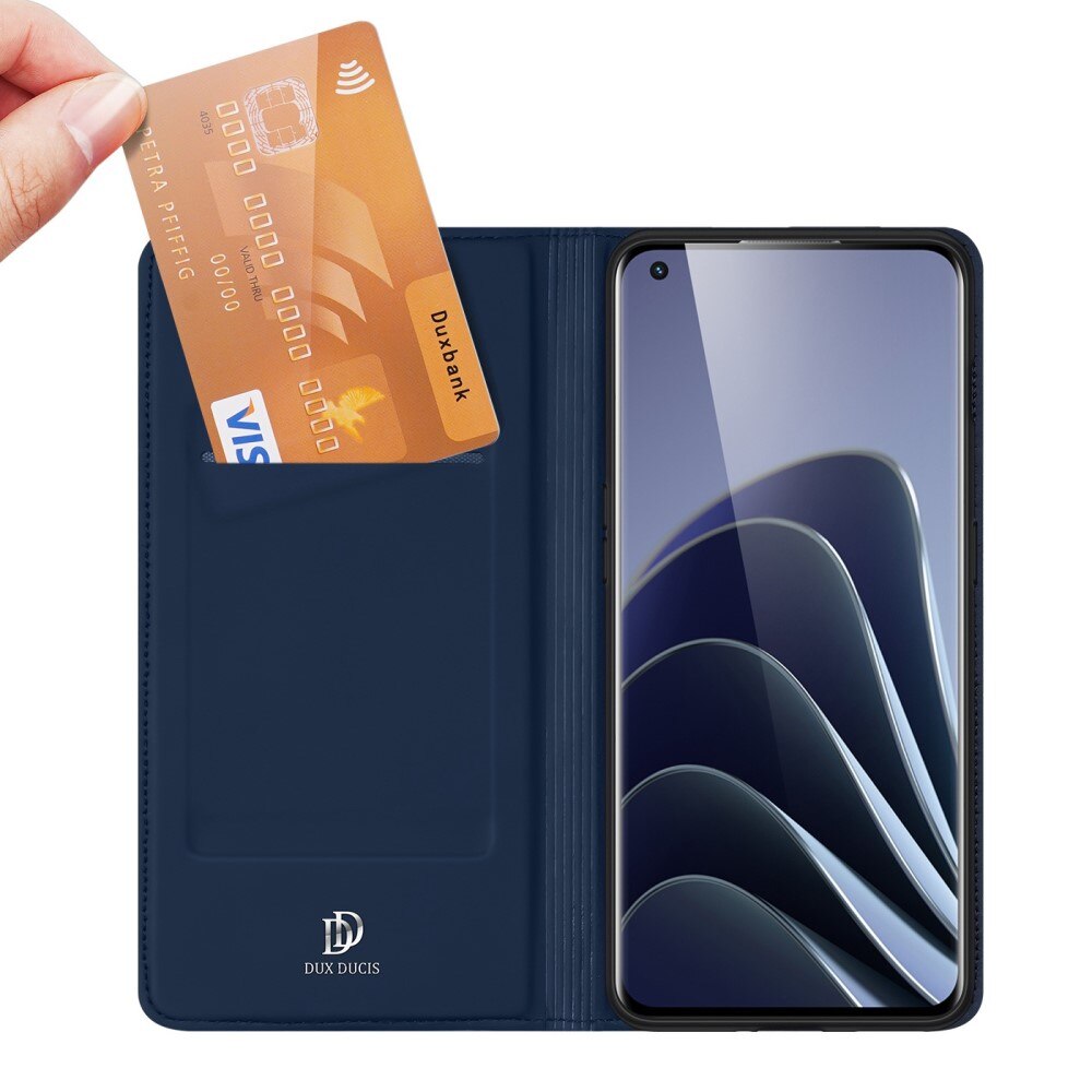 Étui portefeuille Skin Pro Series  OnePlus 10 Pro, Bleu