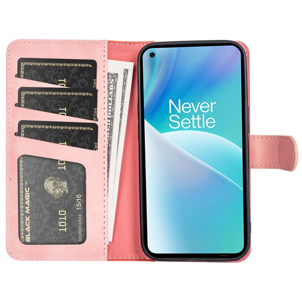 Étui Portefeuille Color Splicing OnePlus Nord 2T 5G Rose