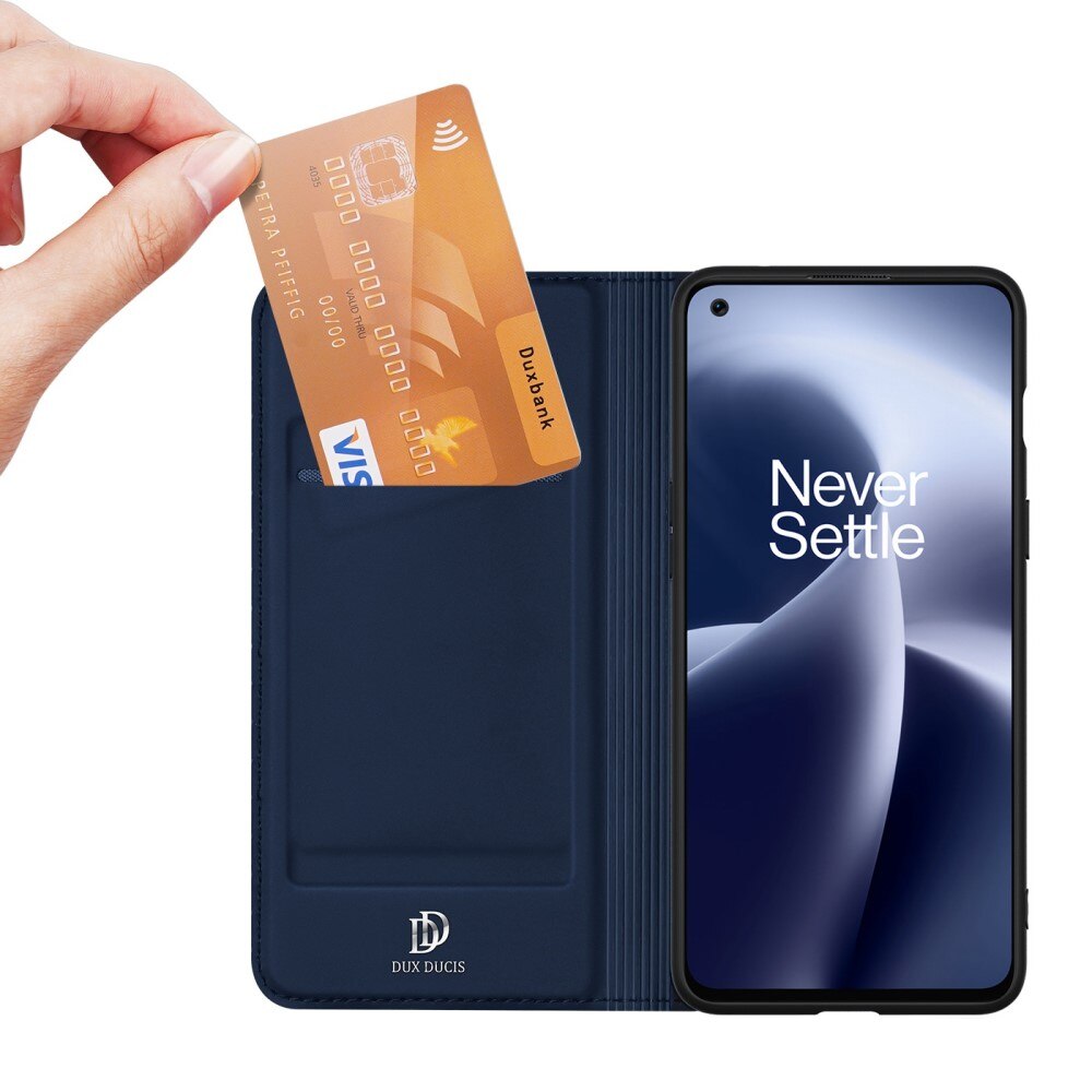 Étui portefeuille Skin Pro Series  Oneplus Nord 2T 5G, Bleu