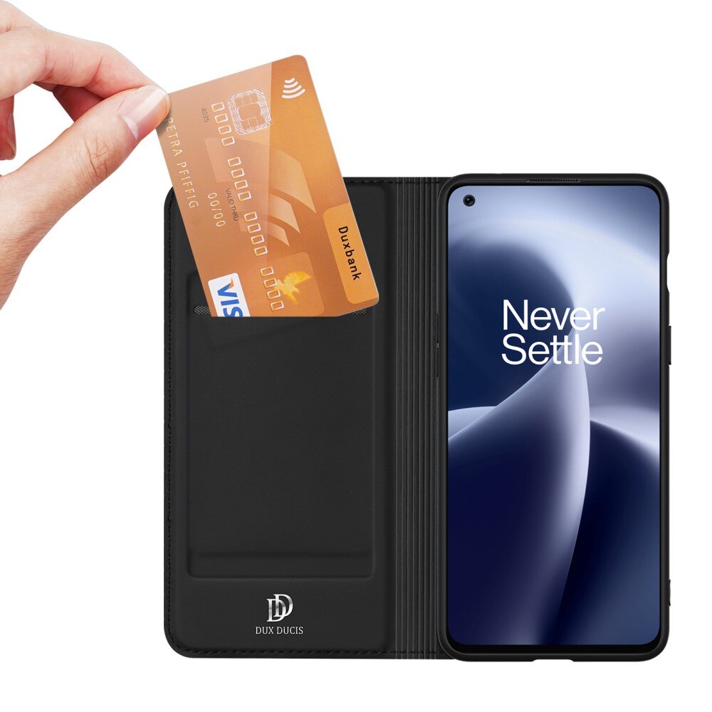 Étui portefeuille Skin Pro Series  Oneplus Nord 2T 5G, Noir