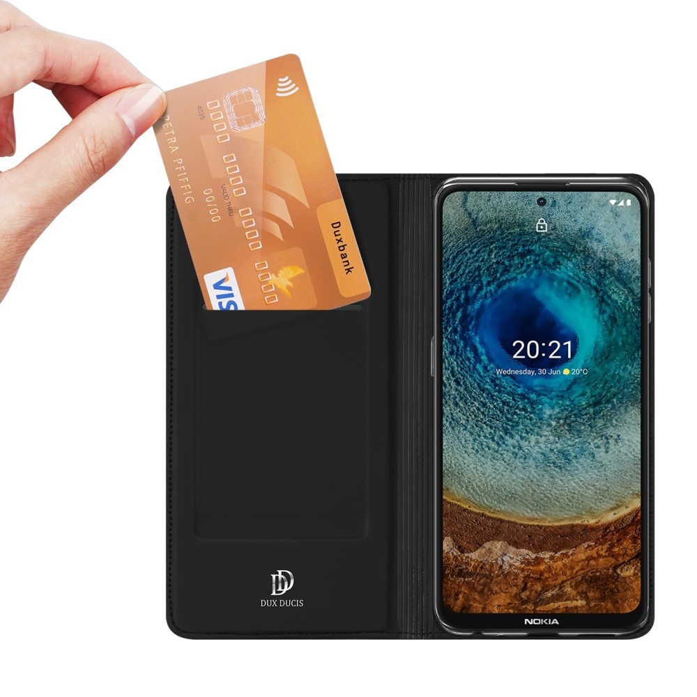 Étui portefeuille Skin Pro Series Nokia X20/X10, Noir