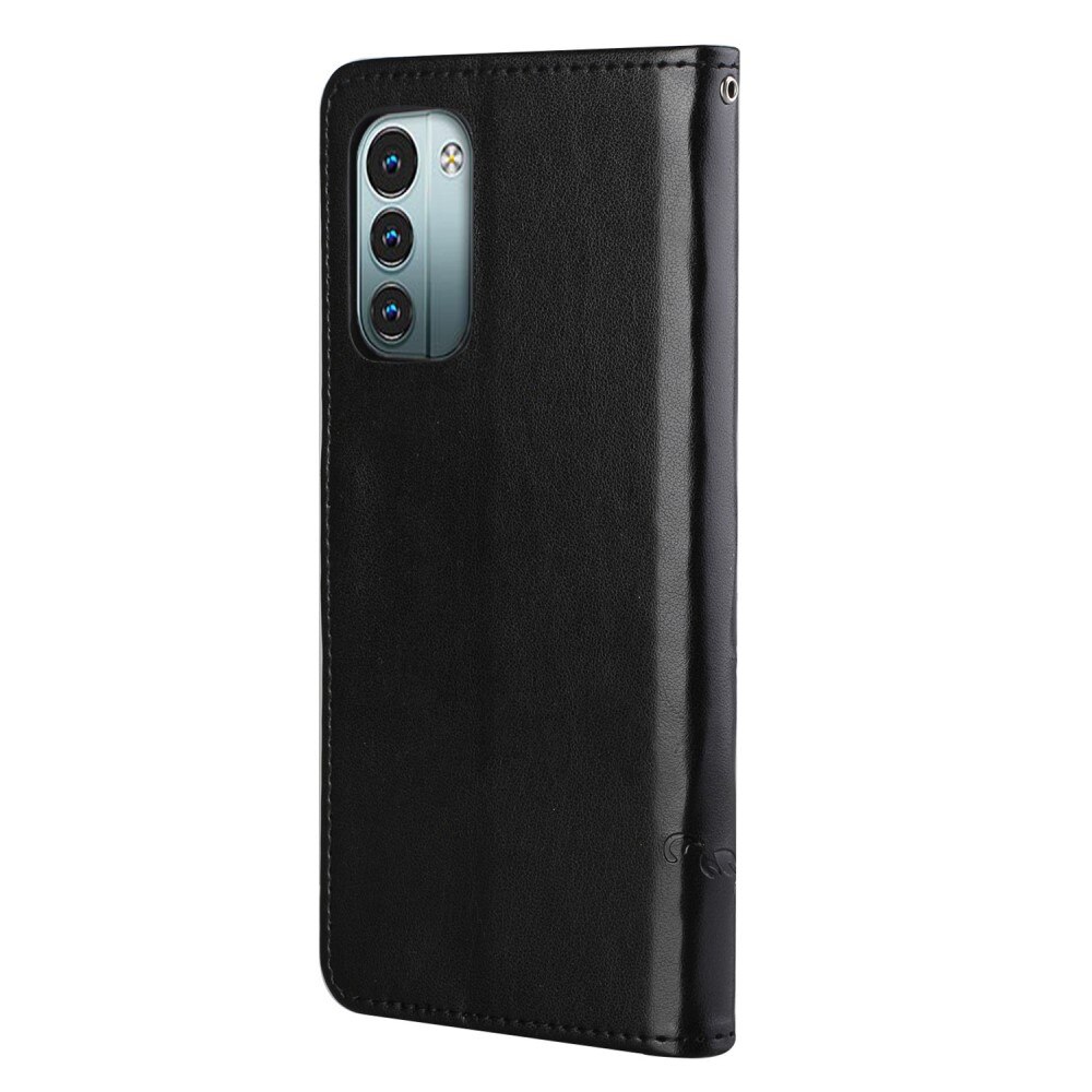 Étui en cuir à papillons pour  Nokia G11/Nokia G21, Noir