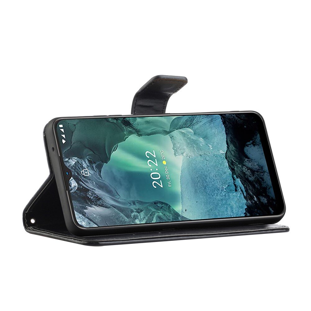 Étui en cuir à papillons pour  Nokia G11/Nokia G21, Noir