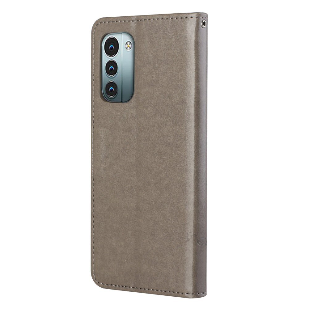 Étui en cuir à papillons pour  Nokia G11/Nokia G21, Gris