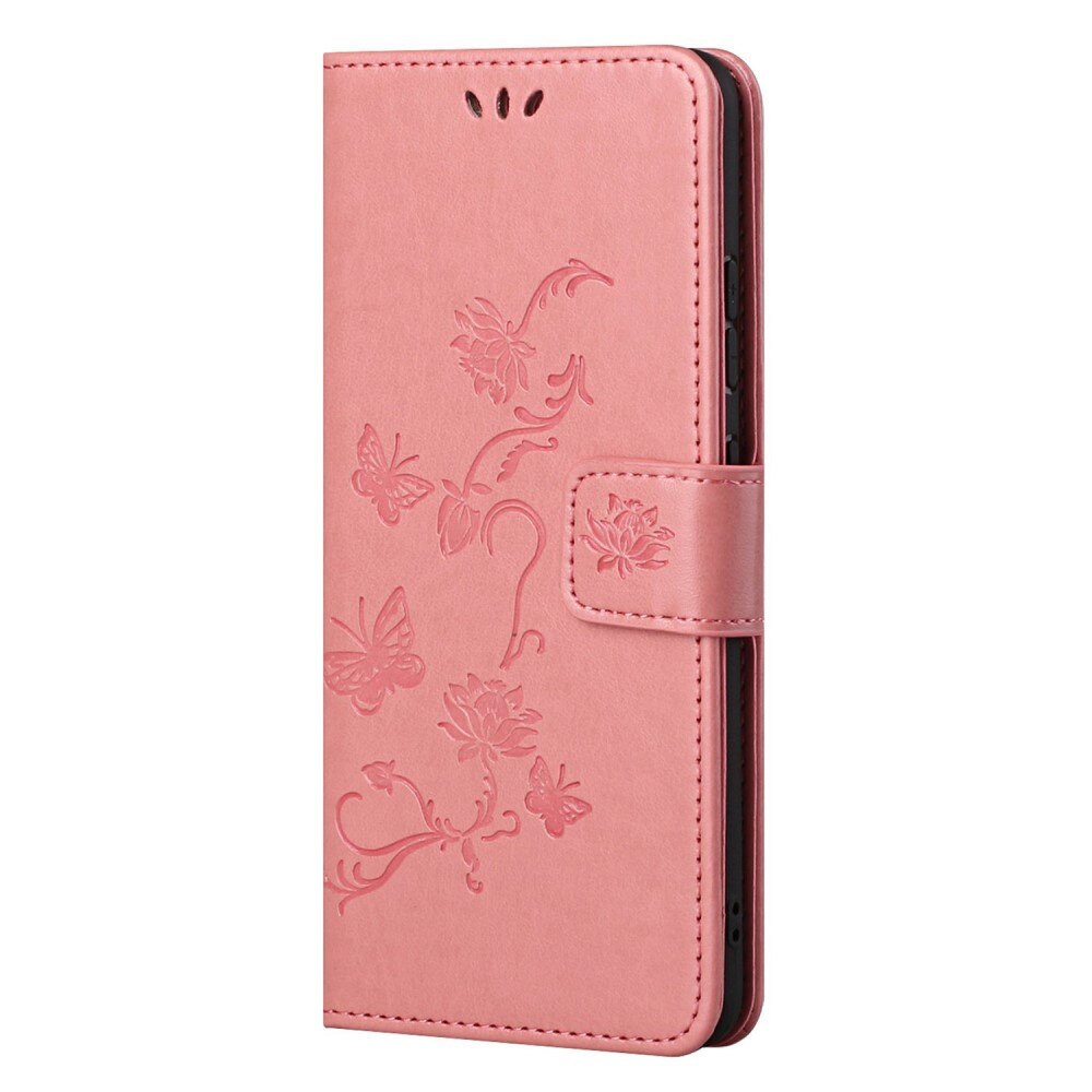 Étui en cuir à papillons pour  Nokia G11/Nokia G21, Rose