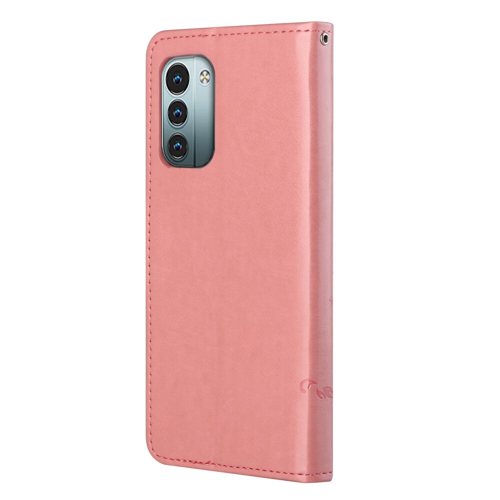Étui en cuir à papillons pour  Nokia G11/Nokia G21, Rose