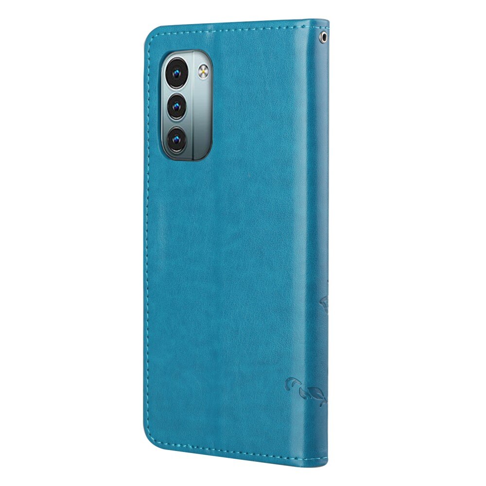 Étui en cuir à papillons pour  Nokia G11/Nokia G21, Bleu