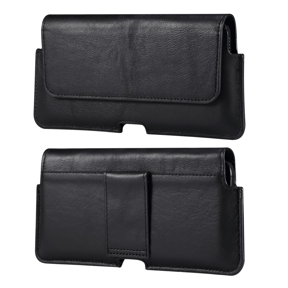 Sac-ceinture en cuir iPhone 16e, noir