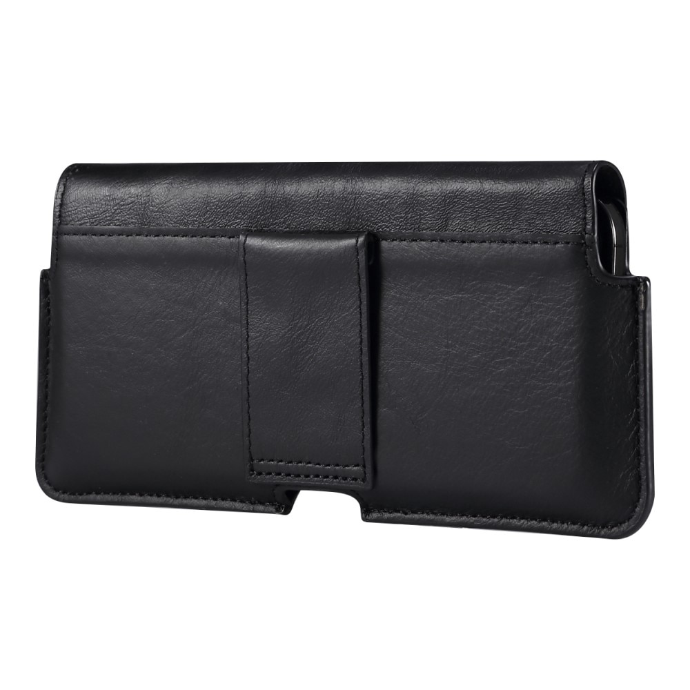 Sac-ceinture en cuir pour mobile S, noir