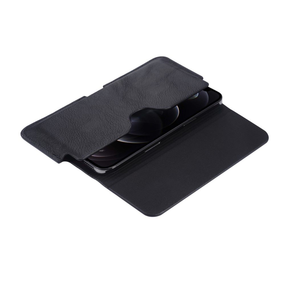Sac-ceinture en cuir iPhone 12 Pro, noir