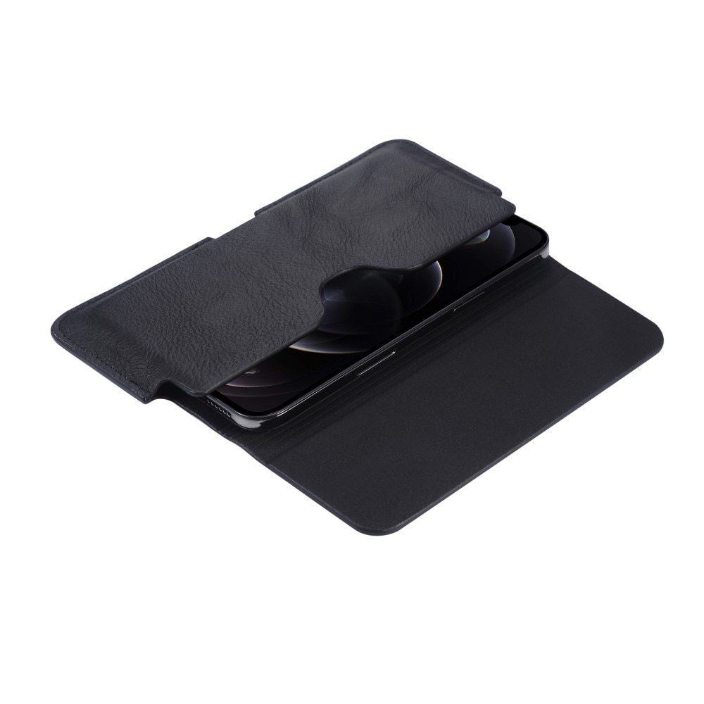 Sac-ceinture en cuir iPhone 15 Pro Max, noir