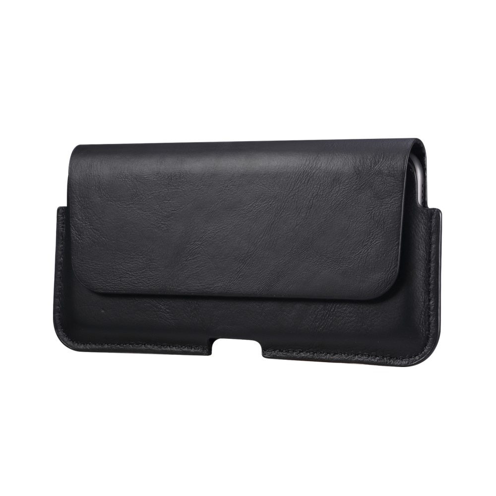 Sac-ceinture en cuir iPhone 15 Pro Max, noir