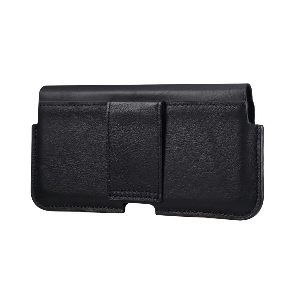 Sac-ceinture en cuir iPhone 15 Pro Max, noir