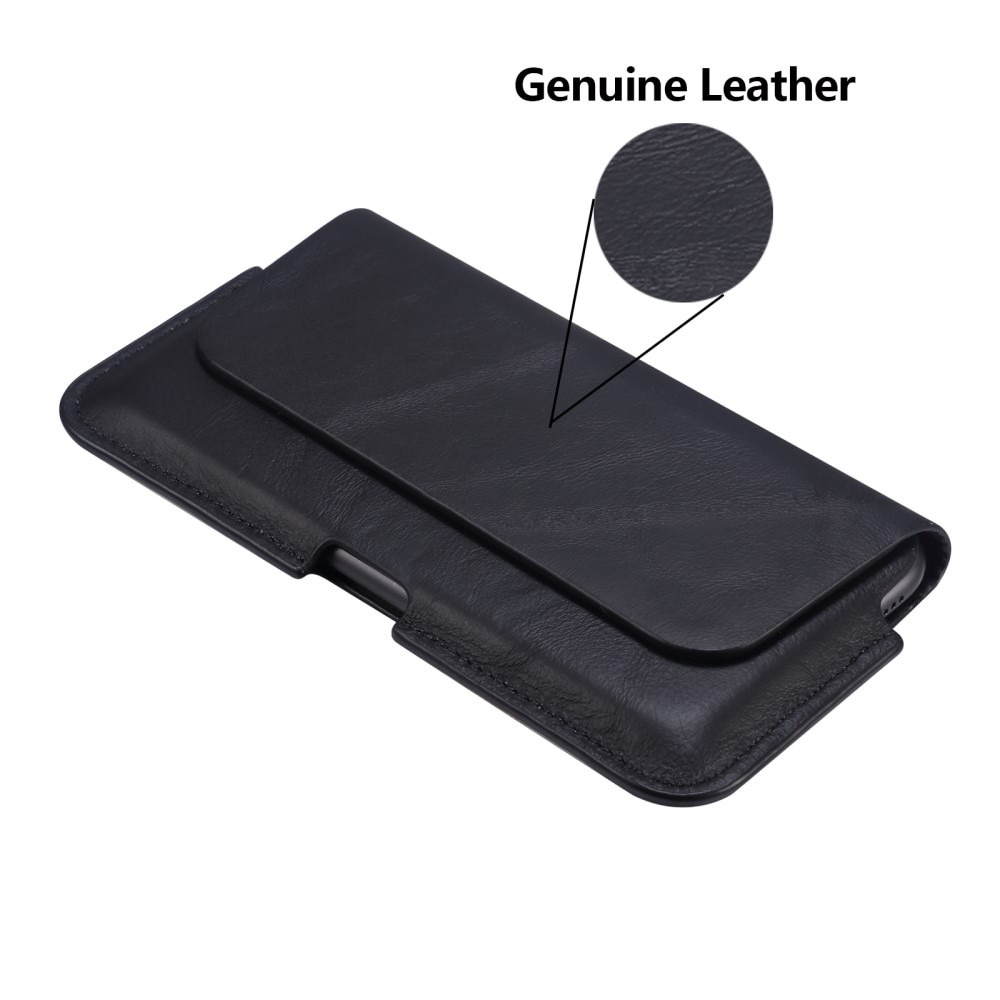 Sac-ceinture en cuir iPhone 15 Pro Max, noir