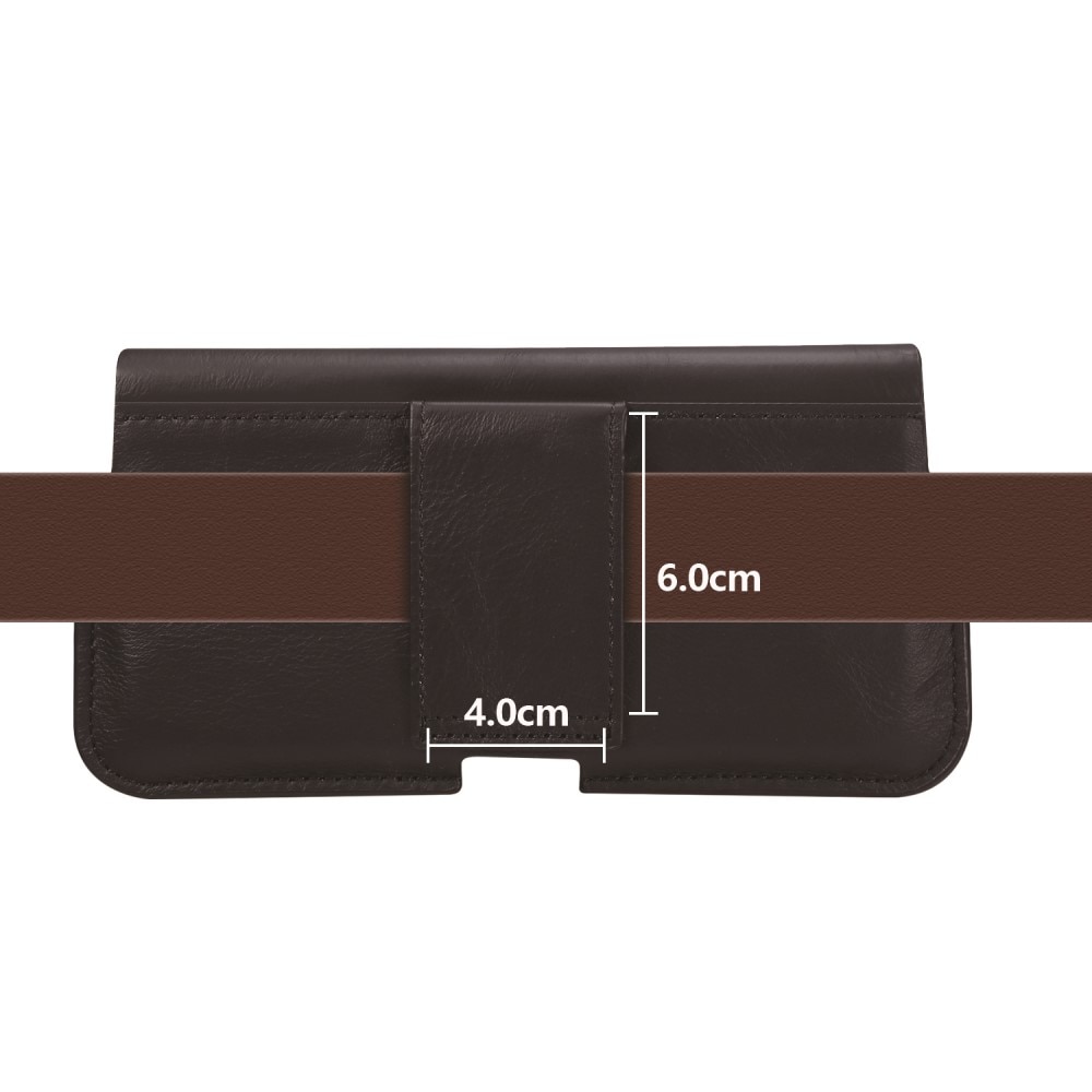 Sac-ceinture en cuir pour mobile XL, noir