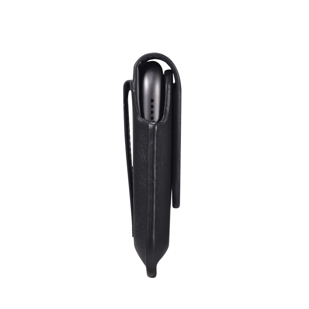 Sac-ceinture en cuir iPhone 15 Pro Max, noir