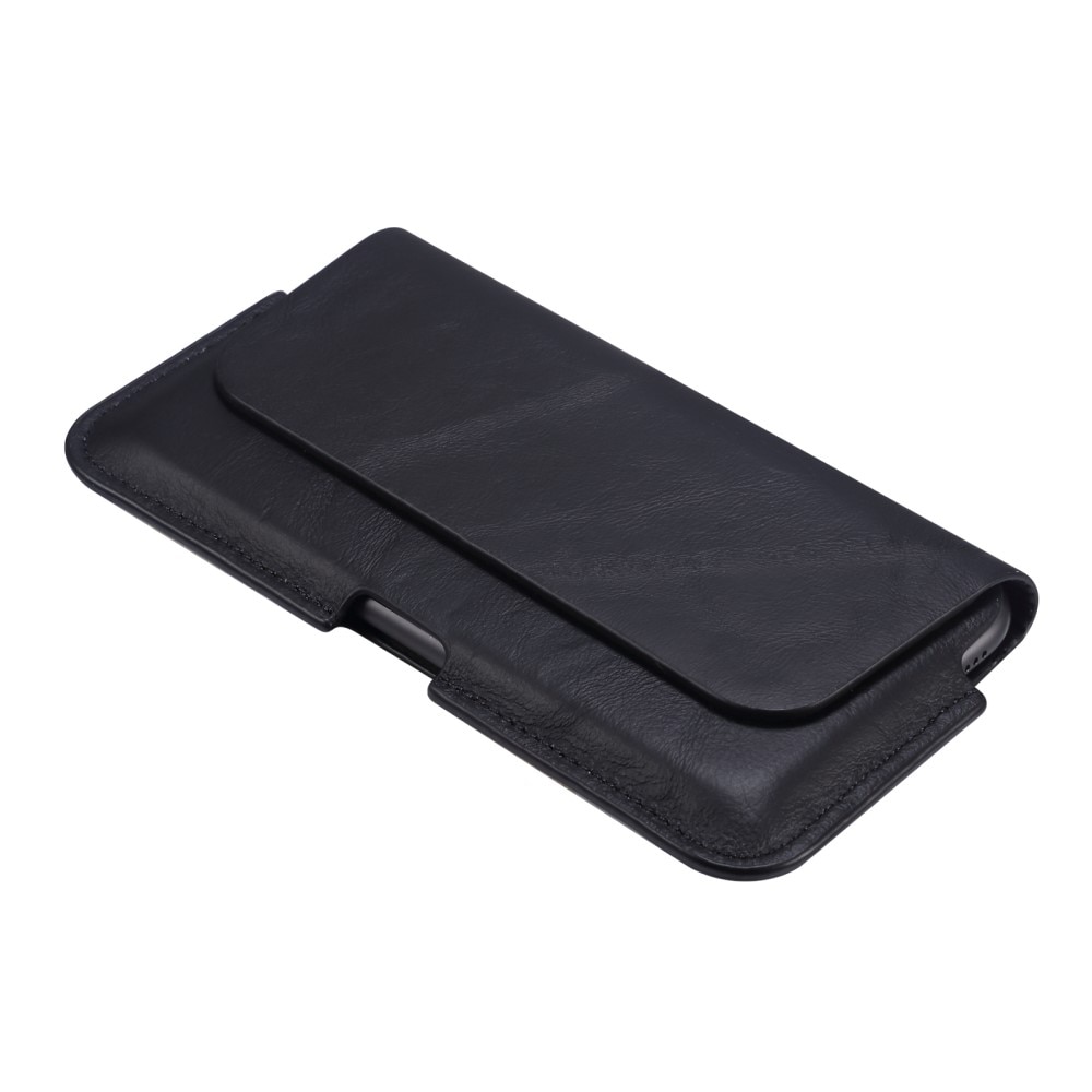 Sac-ceinture en cuir iPhone 15 Pro Max, noir