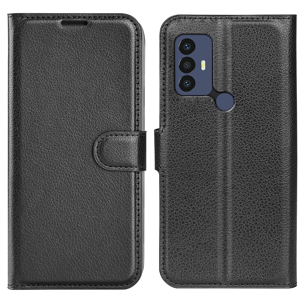 Coque portefeuille TCL 30/30E/305/306, noir