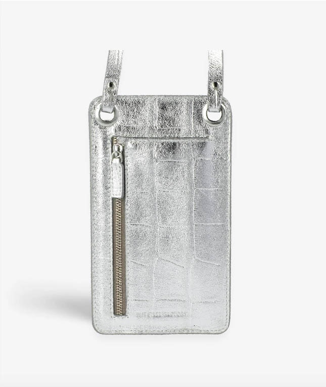 Smart Crossbody Sac Croco Argent