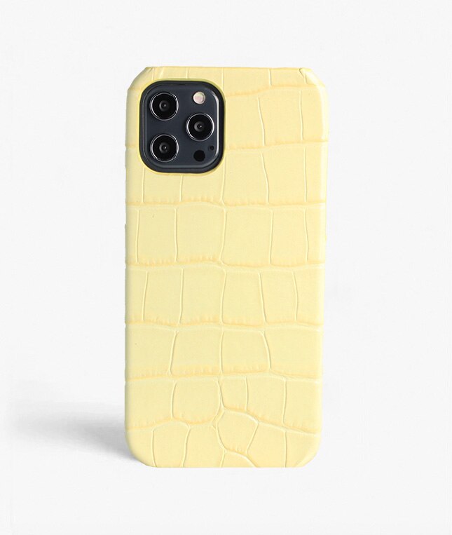 Coque iPhone 12 Pro Max Croco Jaune