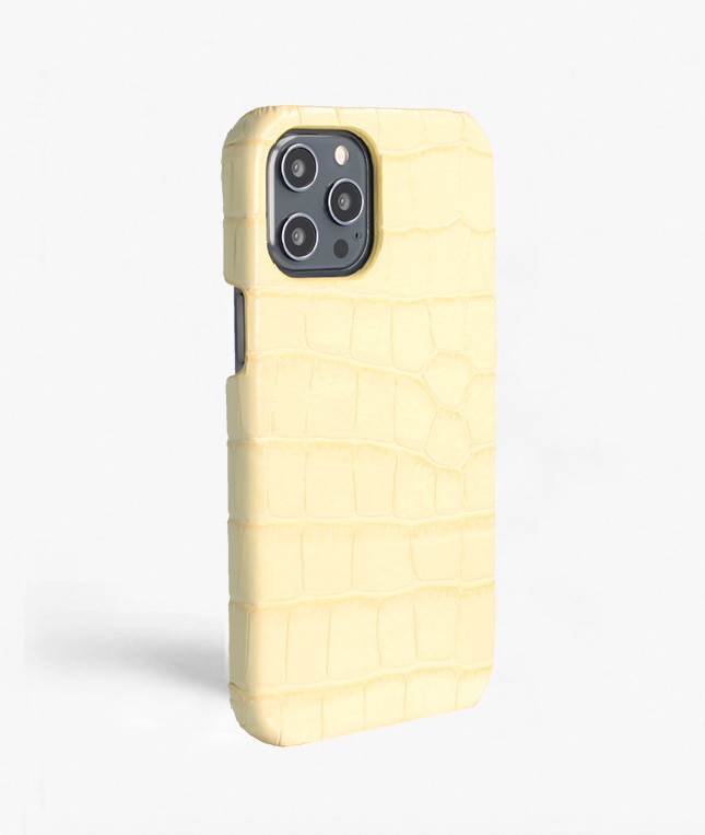 Coque iPhone 12 Pro Max Croco Jaune