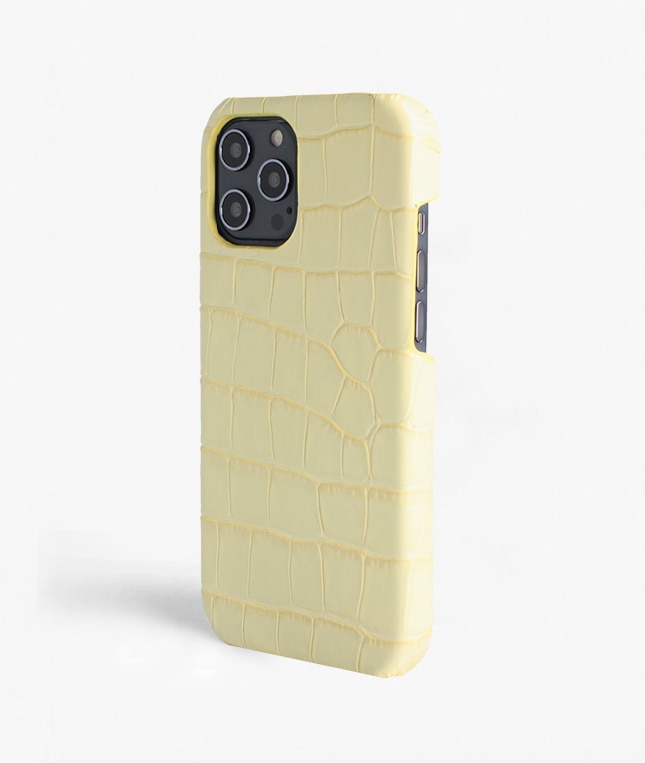Coque iPhone 12 Pro Max Croco Jaune