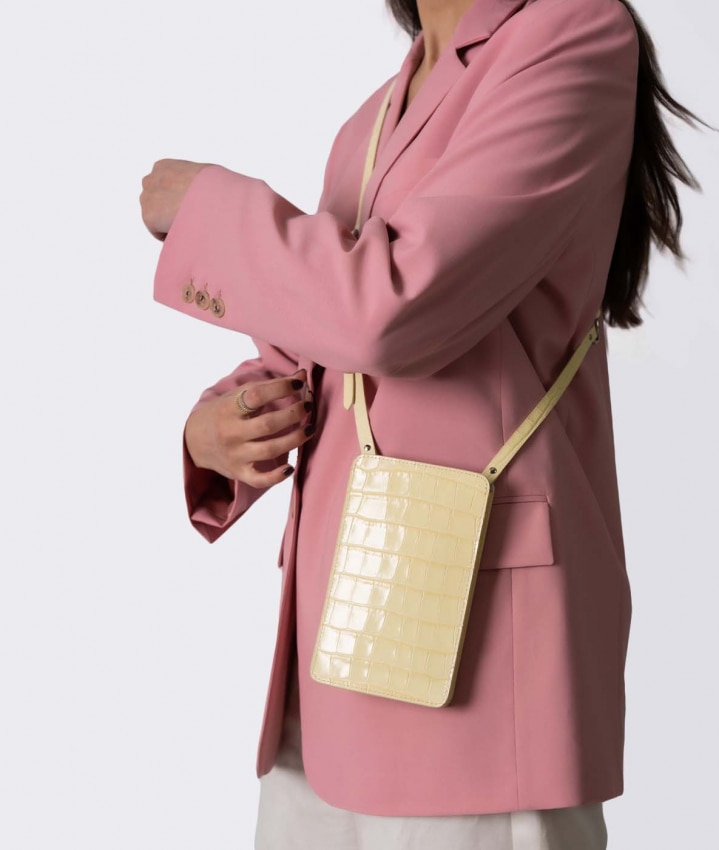 Smart Crossbody Sac Croco Yellow