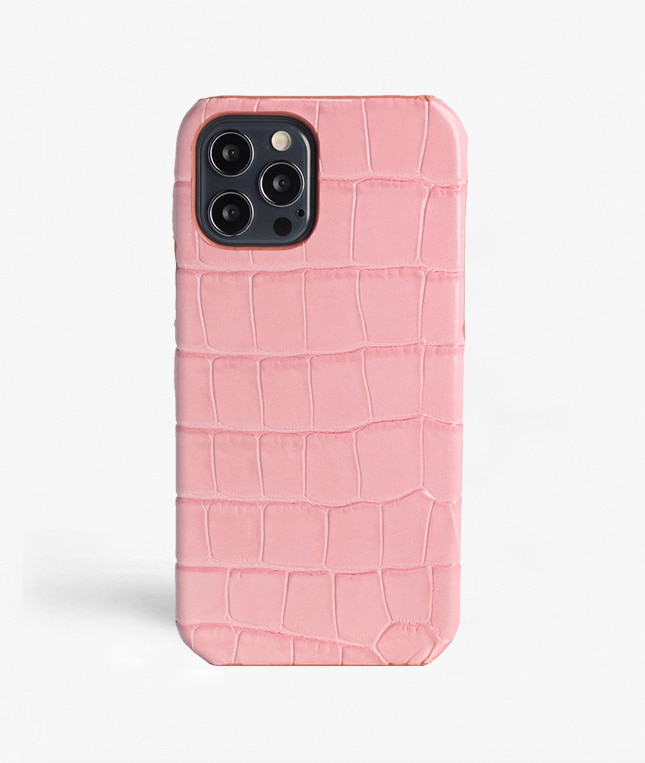 Coque iPhone 12/iPhone 12 Pro Croco Rose