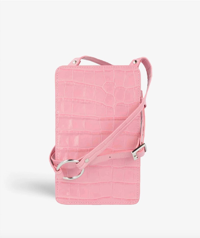 Smart Crossbody Sac Croco Rose