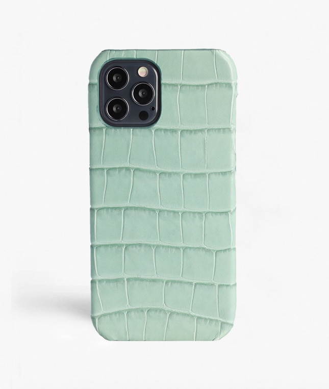 Coque iPhone 12 Pro Max Croco Bleu