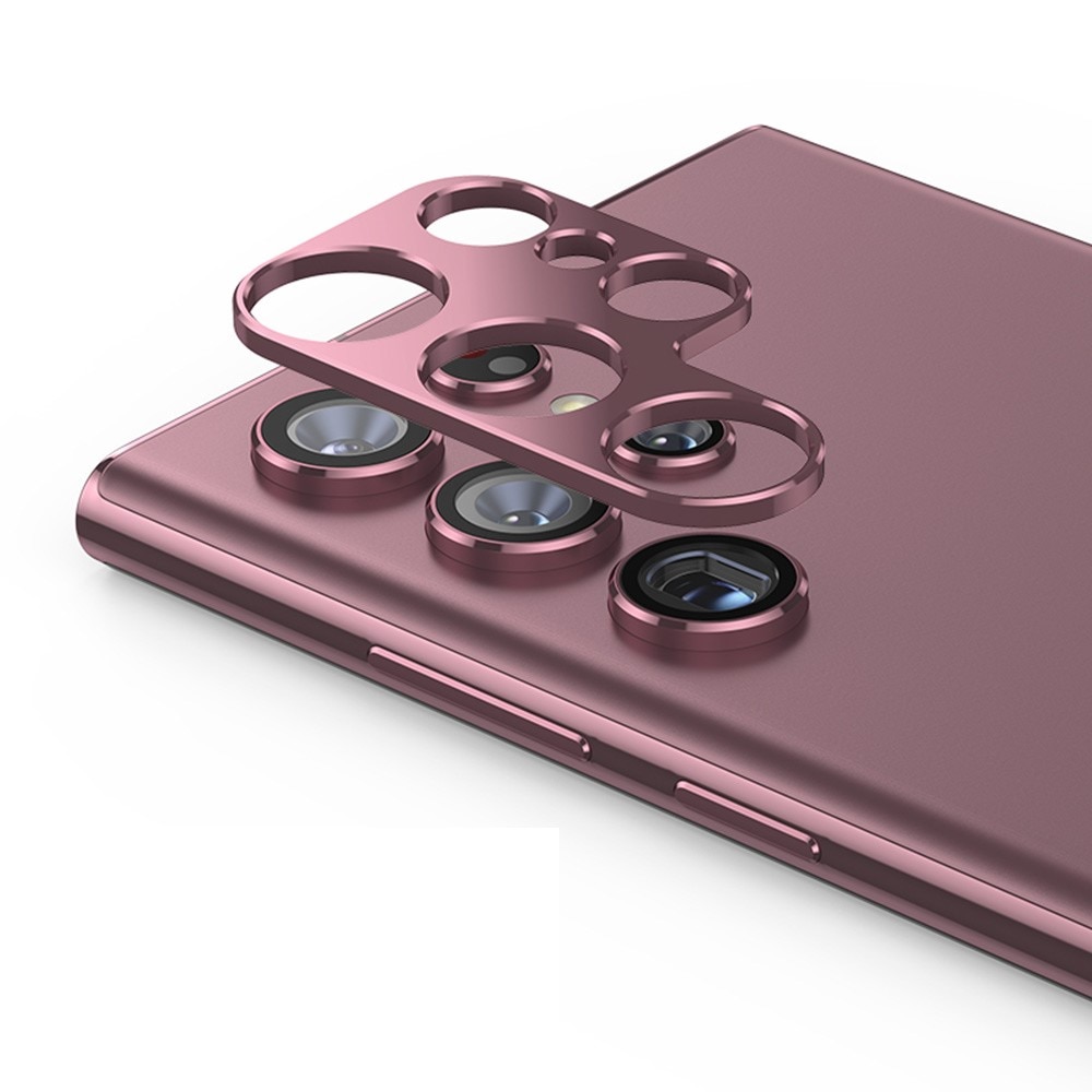 Caméra Protecteur Aluminium Samsung Galaxy S22 Ultra Rouge foncé