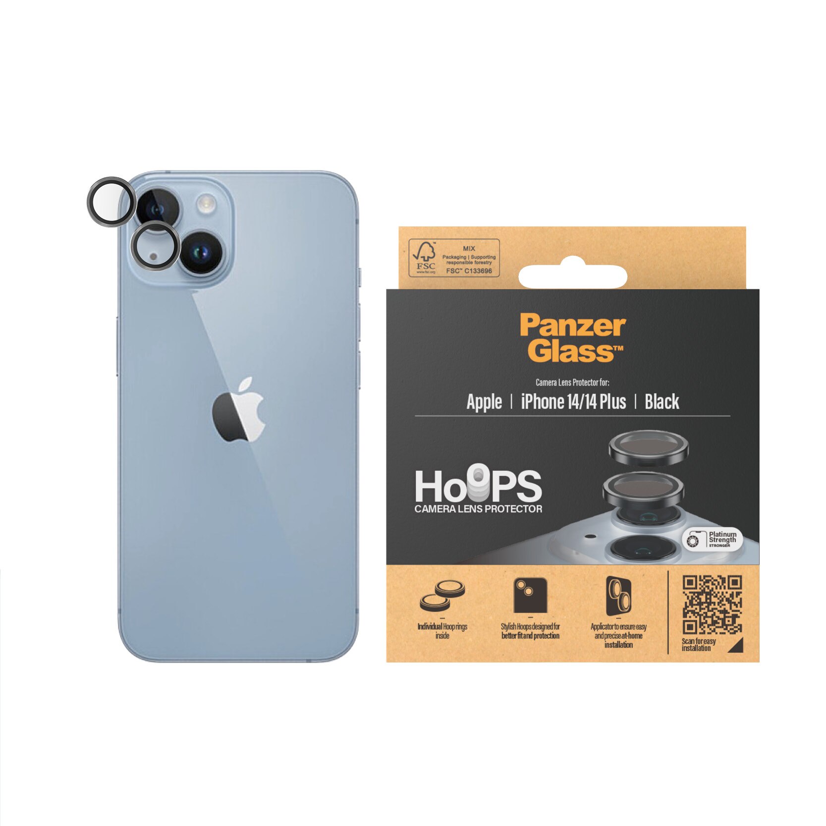 iPhone 14 Hoops Camera Lens Protector, Noir