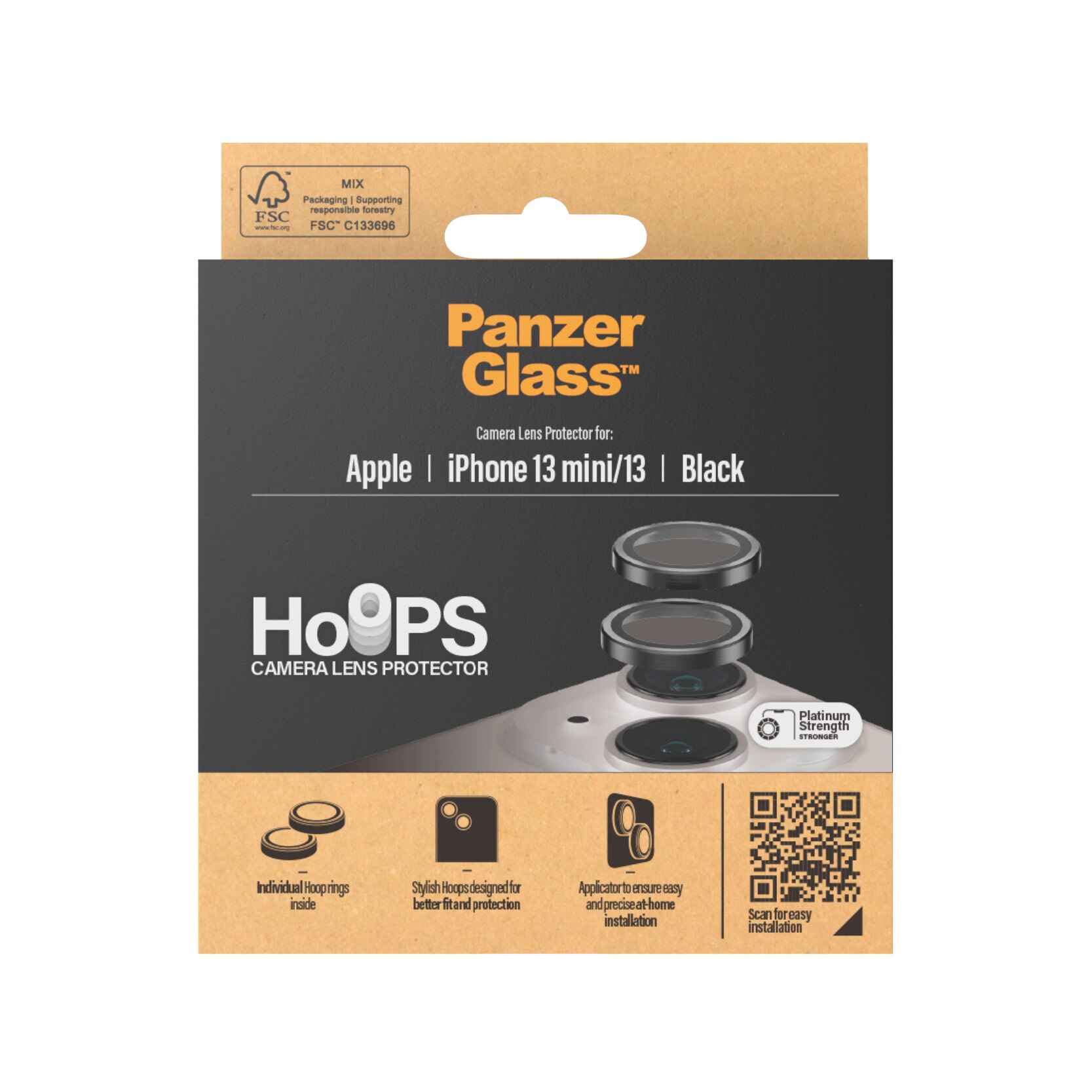 iPhone 13 Mini Hoops Camera Lens Protector, Noir