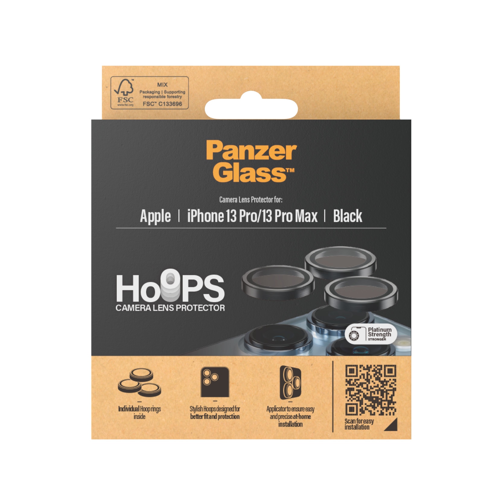 iPhone 13 Pro Max Hoops Camera Lens Protector, Noir