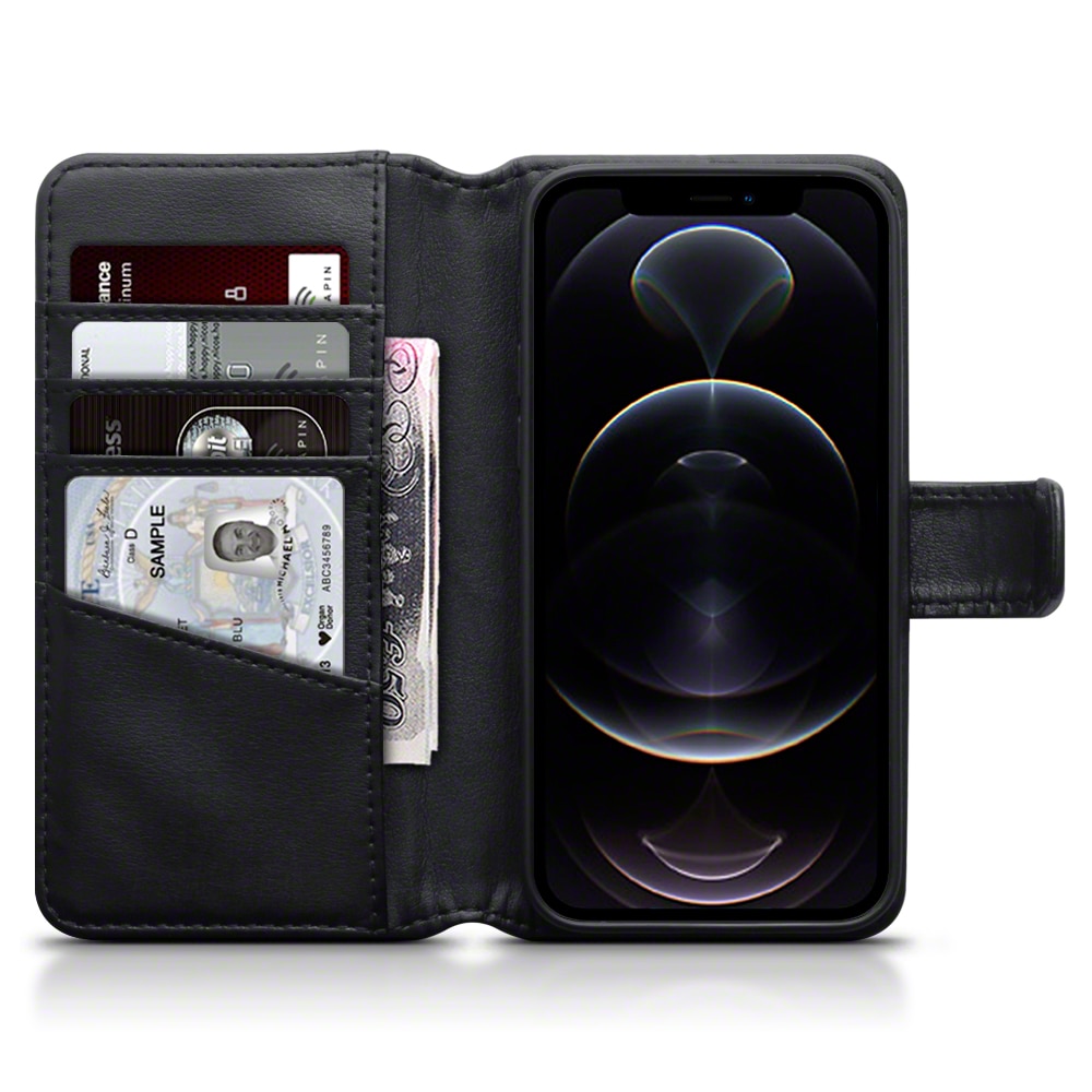 Genuine Leather Wallet iPhone 12/12 Pro Black