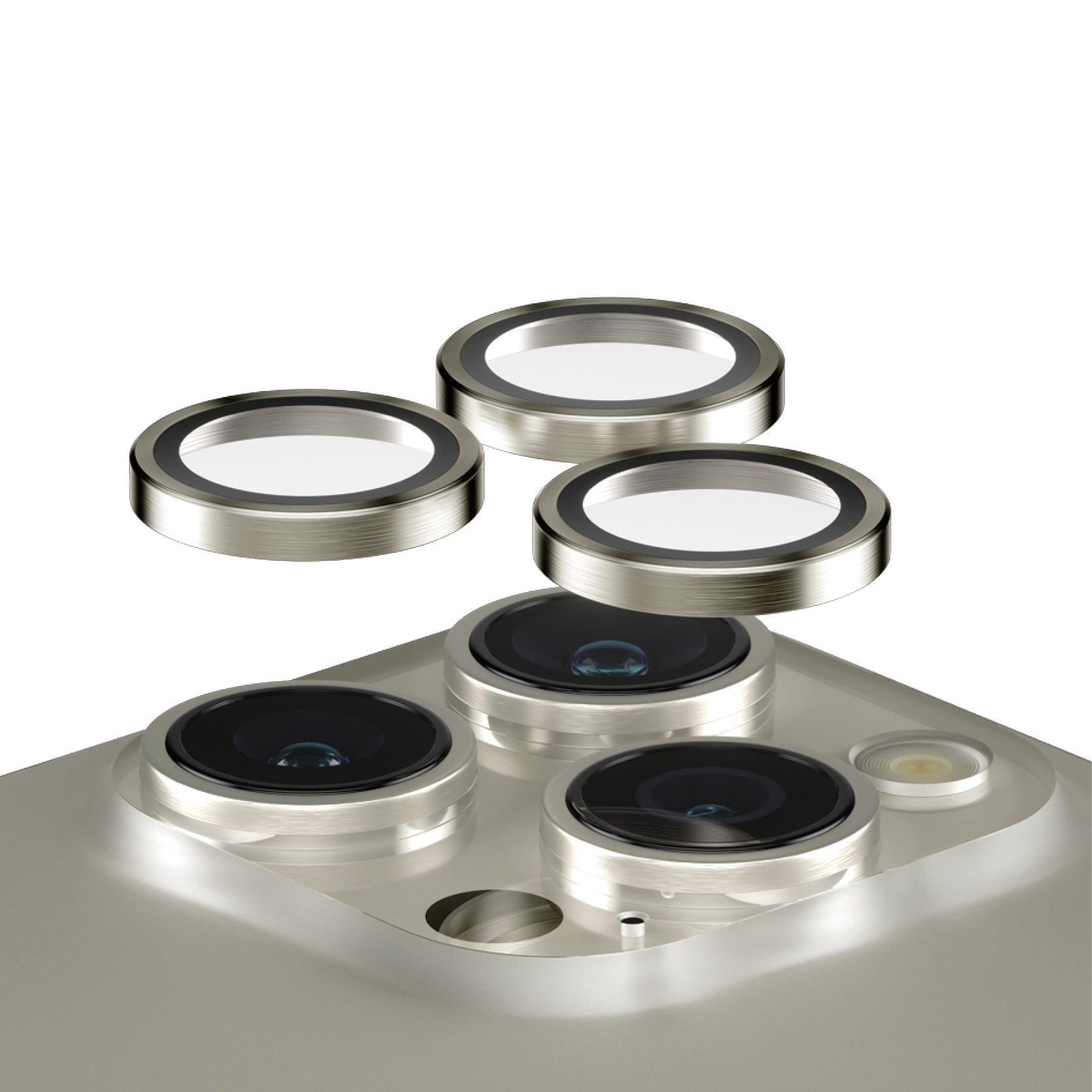 iPhone 15 Pro Hoops Camera Lens Protector, Natural Metal