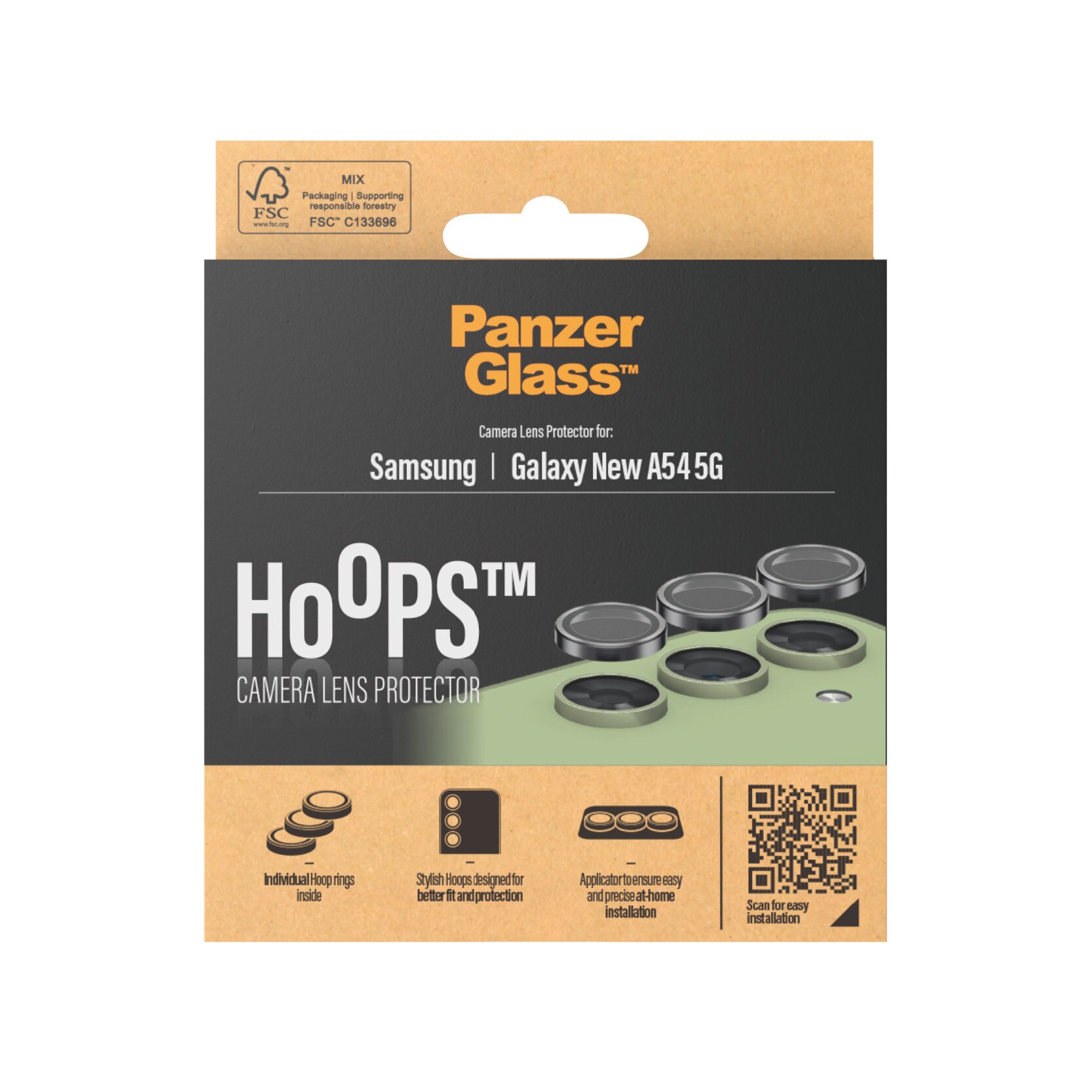 Samsung Galaxy A55 Hoops Camera Lens Protector, Black