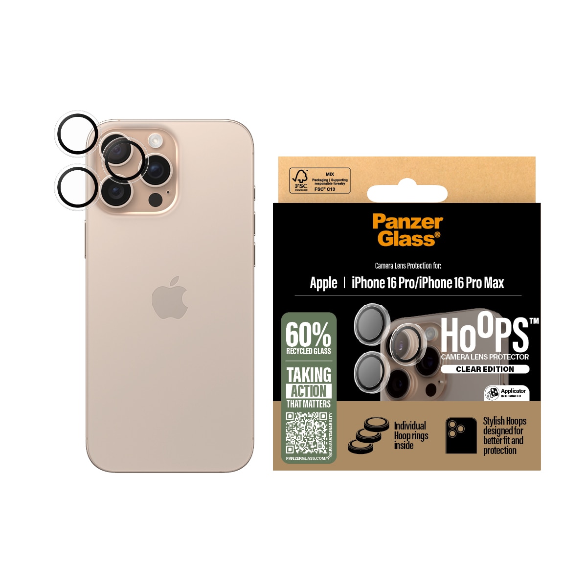iPhone 16 Pro Max Hoops Camera Lens Protector, Transparent
