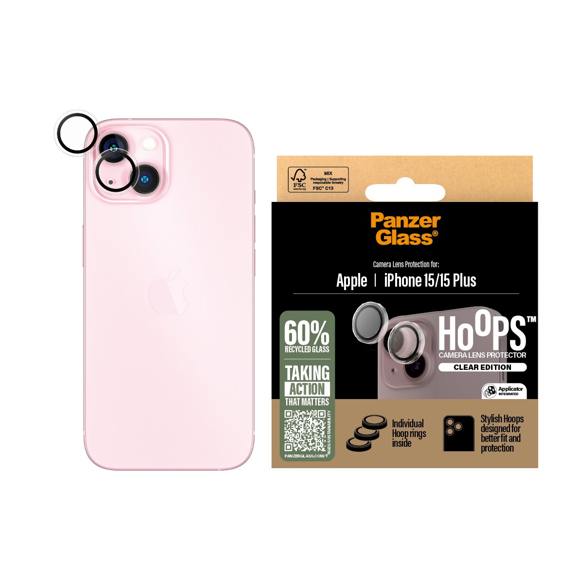 iPhone 15 Hoops Camera Lens Protector, Transparent
