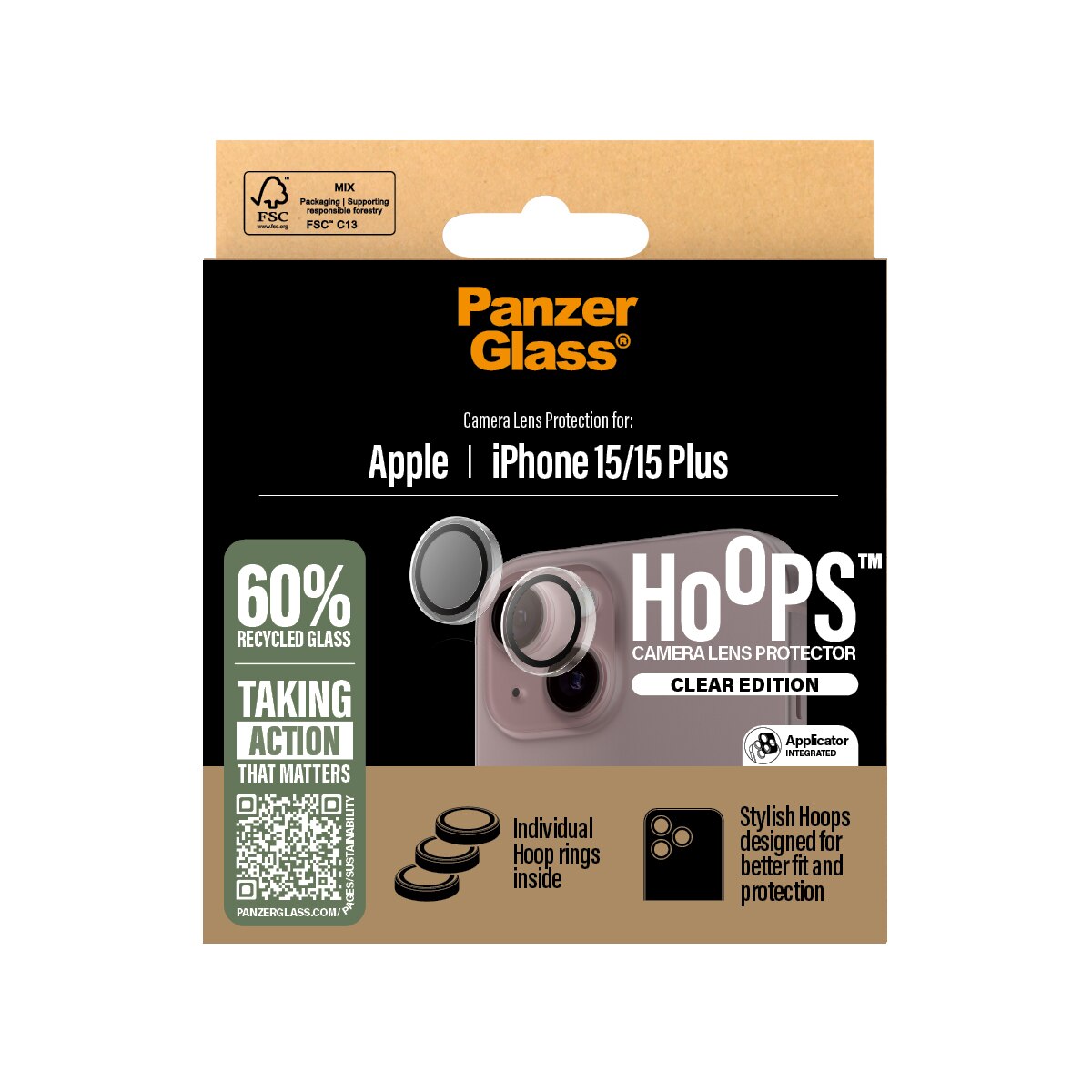 iPhone 15 Hoops Camera Lens Protector, Transparent