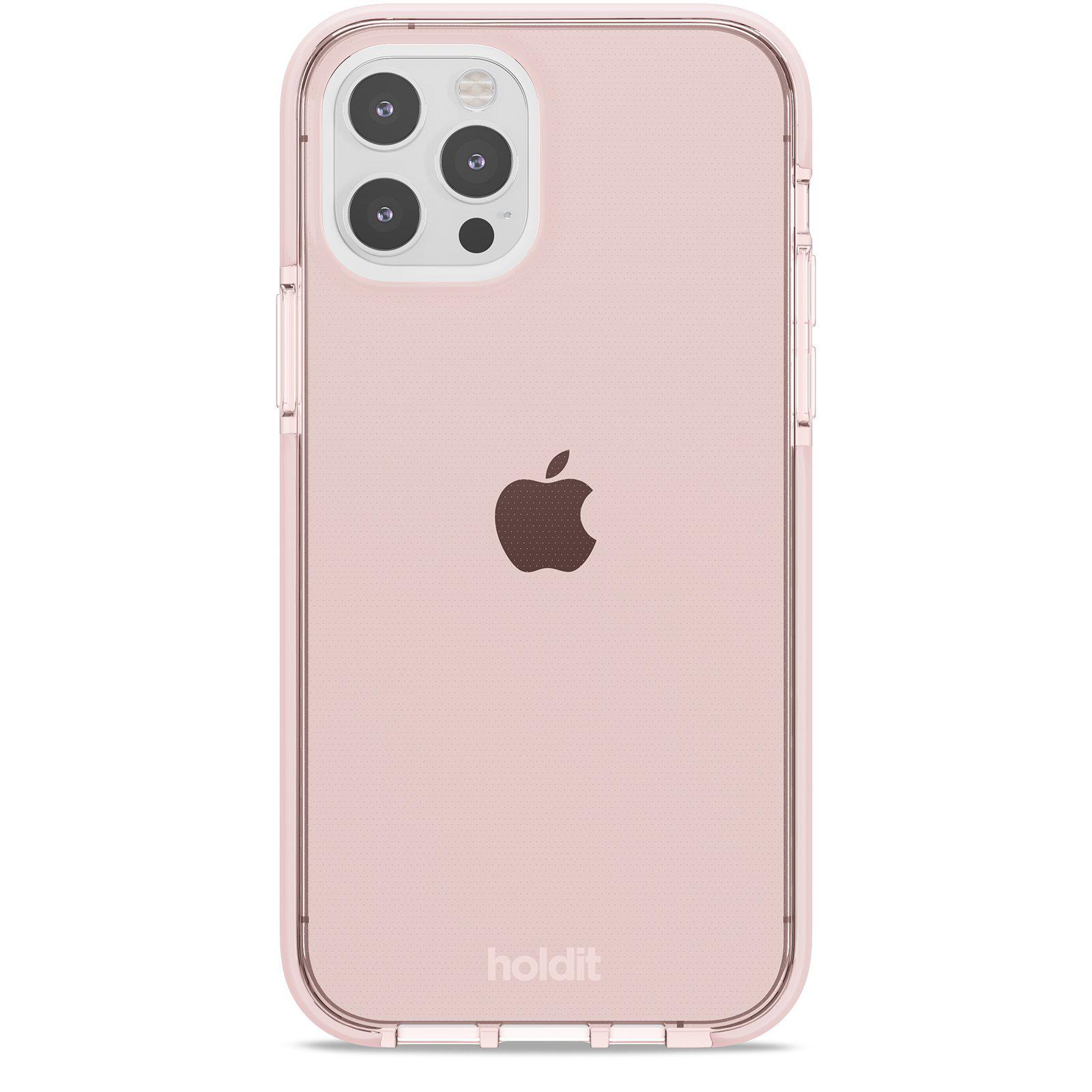 Seethru Coque iPhone 12/12 Pro, Blush Pink