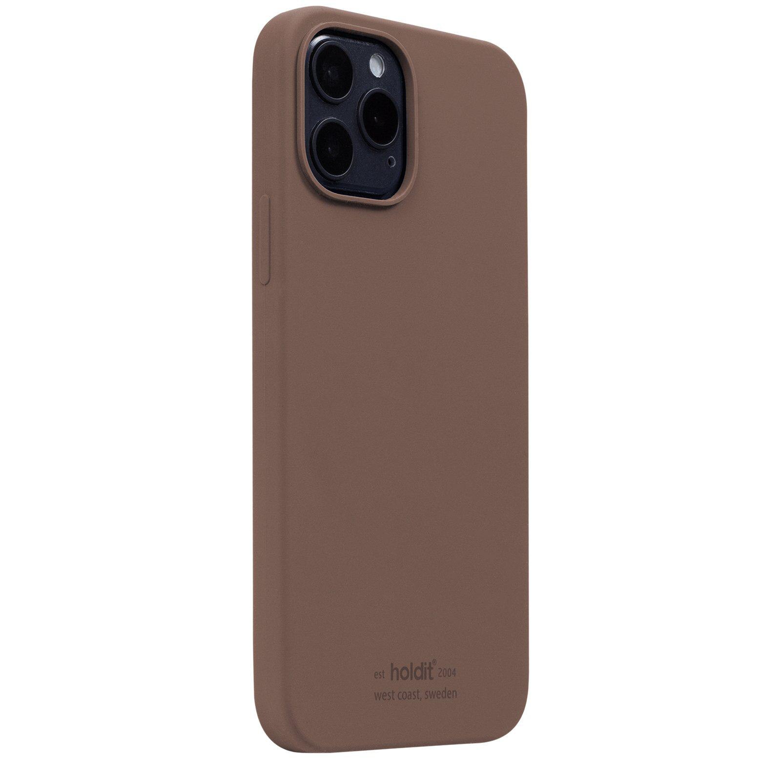 Coque en silicone iPhone 12/12 Pro, Dark Brown